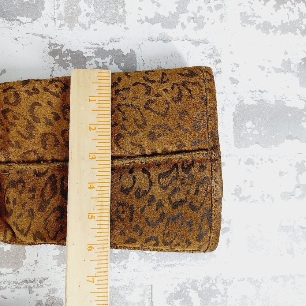 BearPaw Brown Tan Leather Leopard Print Slip On Winter Casual Boots T30 - Picture 8 of 11